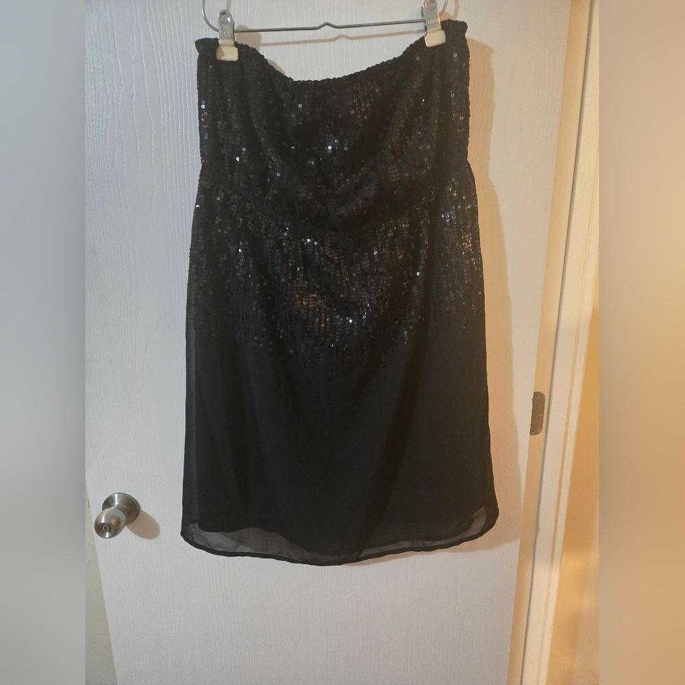 Lane Bryant Black Sheer Sequin Holiday Cocktail Party Dress Plus Sz 18/20